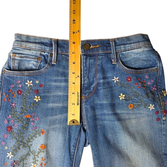 DRIFTWOOD Floral Embroidered Denim Straight Cut Jeans Size 26 - Picture 12 of 15